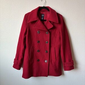 GAP Women's M Red Wool Blend Peacoat